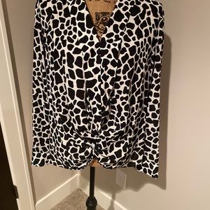INC Animal Print Blouse Size XL